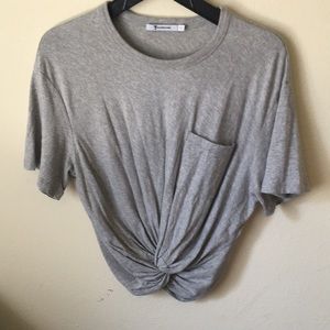 T by A Wang Heathered Jersey Twist-Front Tee, sz s